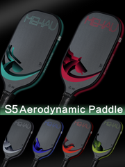 MEHAAU S5 Aerodynamic Paddles in various colors on a black background