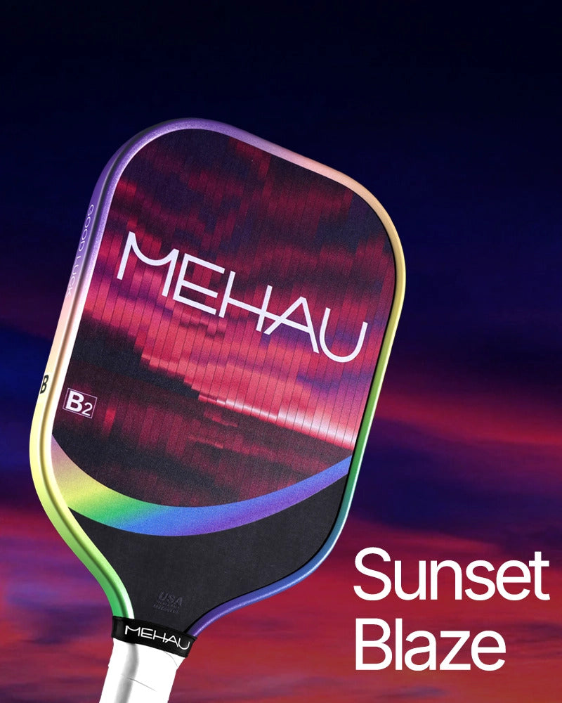 MEHAU B2 Bingo Series Pickleball Paddle Sunset Blaze with Sunset Blaze background
