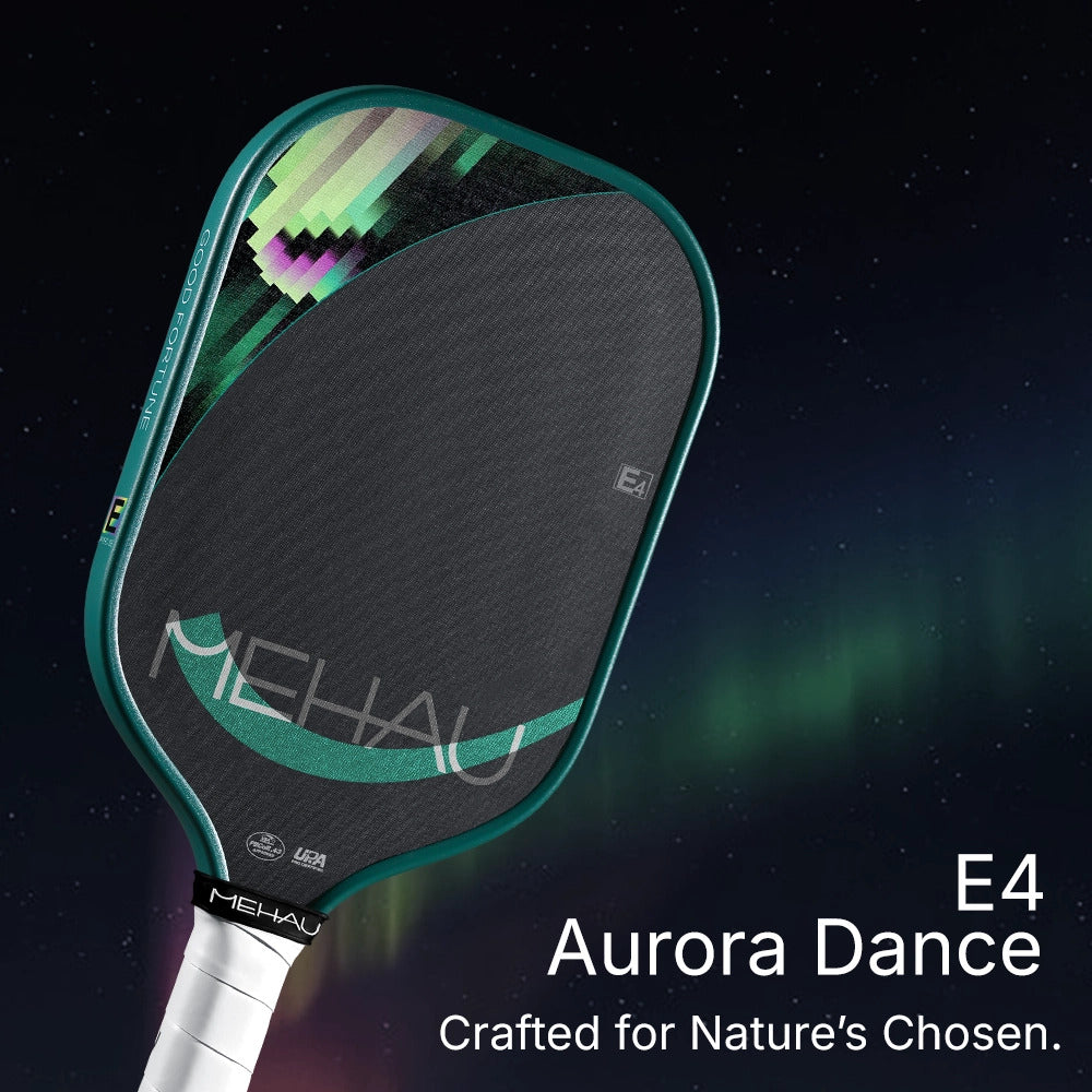 MEHAU E4  Precise Series Pickleball PaddleAurora Dance color with Aurora Dance background