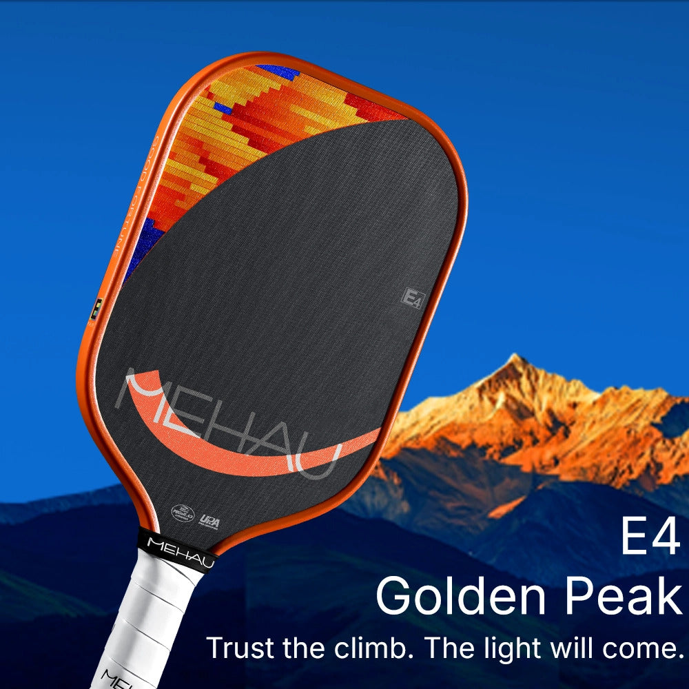 MEHAU E4  Precise Series Pickleball Paddle Golden Peak with golden peak background