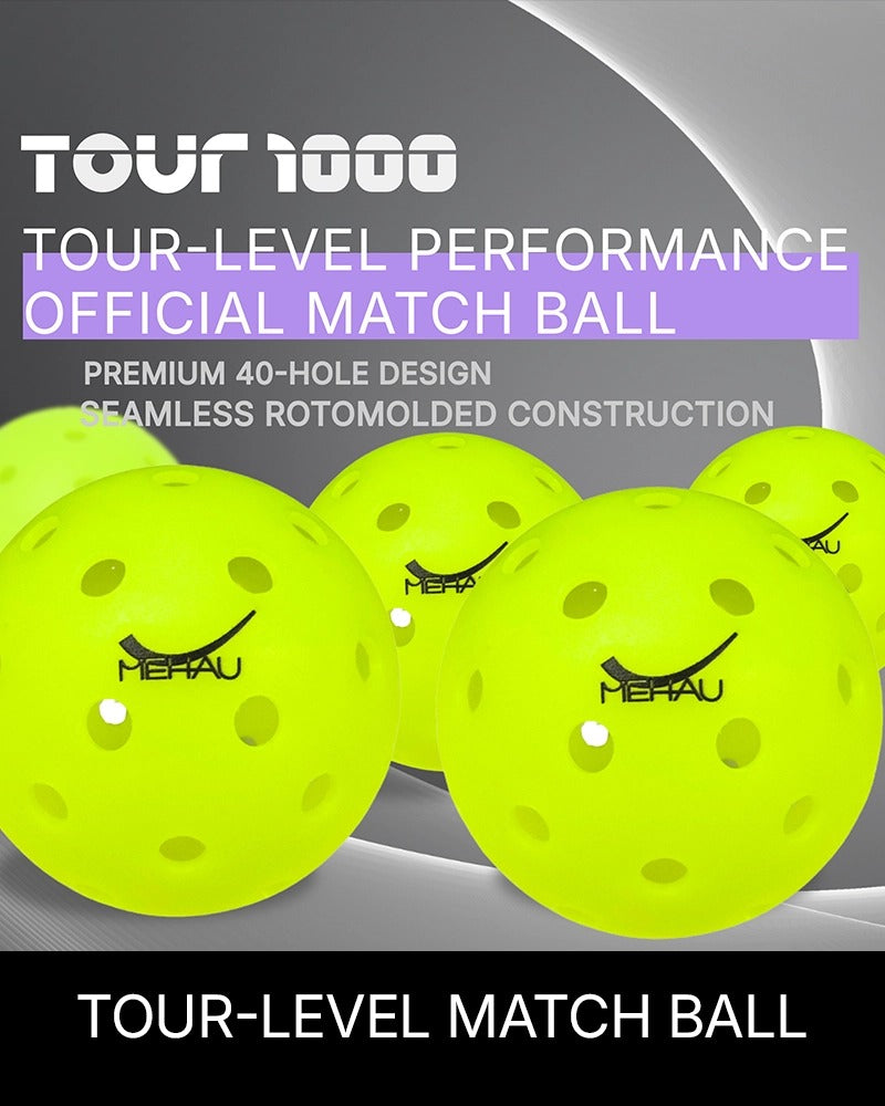 MEHAU Outdoor Pickleball Balls – 40 Holes - Tour Level Match Ball